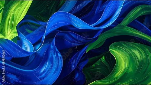 Wallpaper Mural Vivid abstract swirl of flowing blue and green streaks creating dynamic, energetic movement Torontodigital.ca