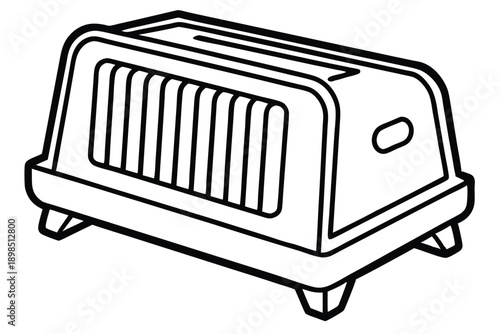 space heater line art silhouette vector illustration