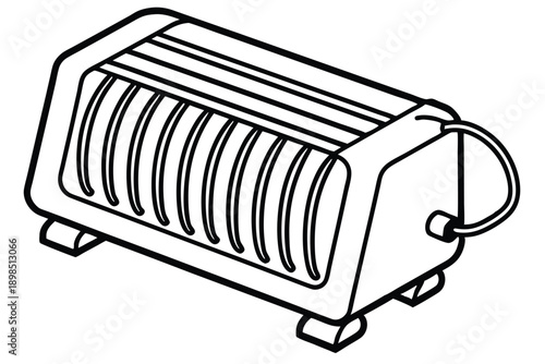 space heater line art silhouette vector illustration