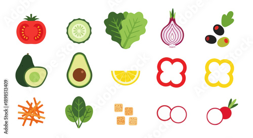 Fresh vegetable ingredients for culinary creations