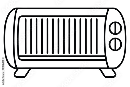 space heater line art silhouette vector illustration