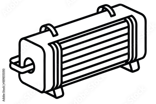 space heater line art silhouette vector illustration