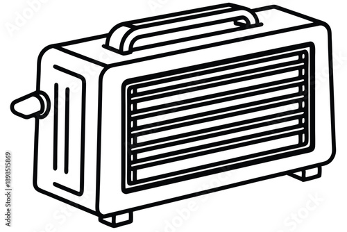 space heater line art silhouette vector illustration