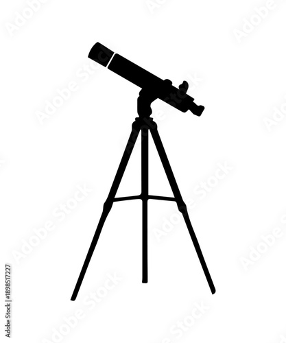 Observing stars tool, astronomy telescope silhouette