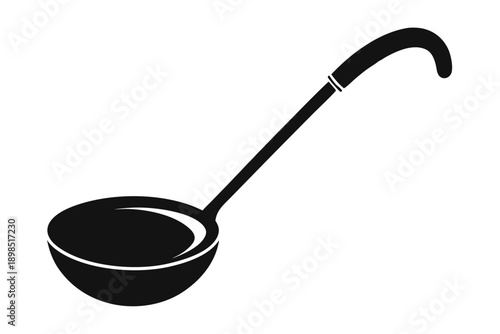 soup ladle line art silhouette vector illustration