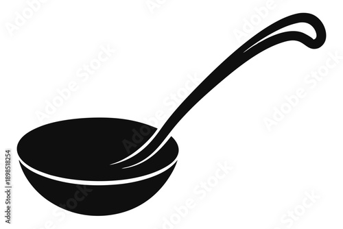 soup ladle line art silhouette vector illustration