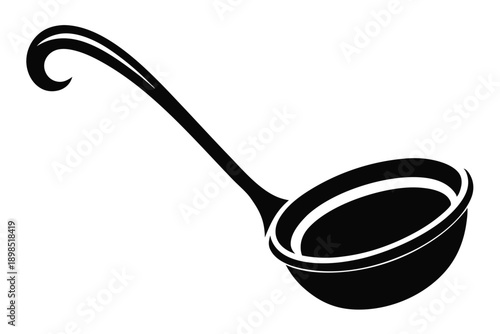 soup ladle line art silhouette vector illustration