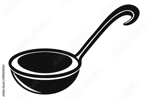 soup ladle line art silhouette vector illustration