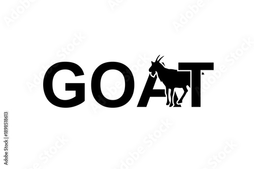 This is the GOAT text logo and the coco goat icon used for the logo design of livestock, food, beverage, breeding, fattening, care, community, care, goat milk companies.