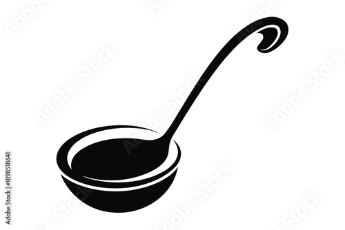 soup ladle line art silhouette vector illustration