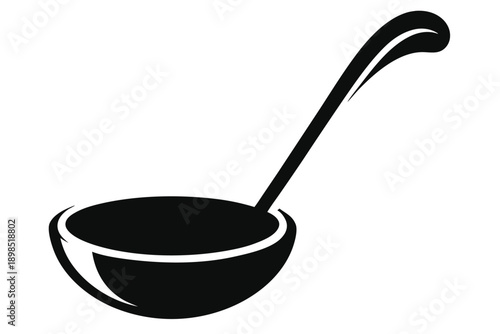 soup ladle line art silhouette vector illustration