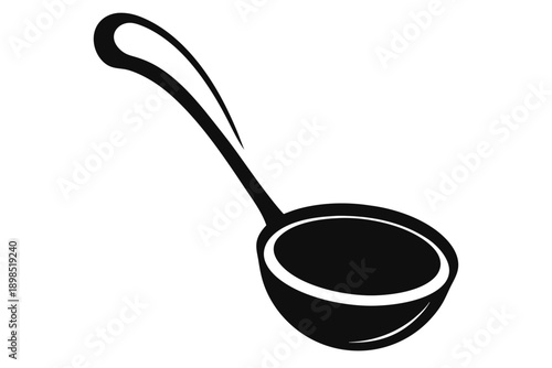 soup ladle line art silhouette vector illustration