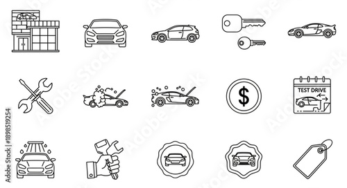 Car Service Icons and Symbols Collection.