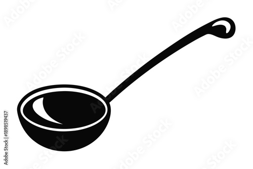 soup ladle line art silhouette vector illustration