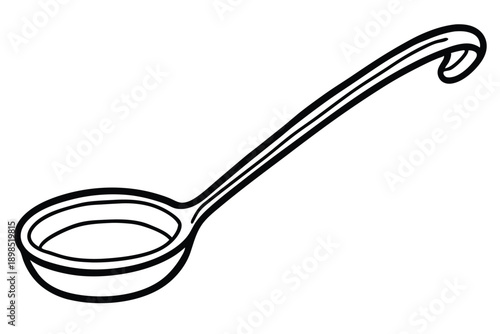soup ladle line art silhouette vector illustration