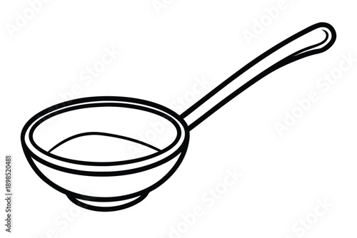 soup ladle line art silhouette vector illustration