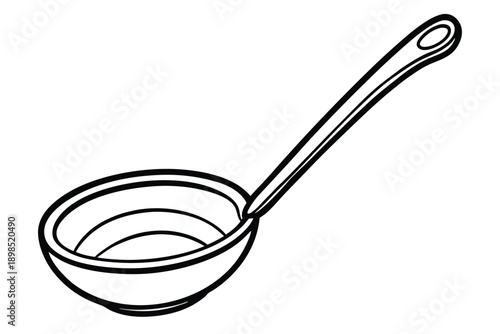 soup ladle line art silhouette vector illustration