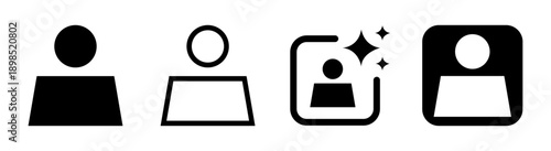 User icon illustration for identifying personal accounts profile settings and login actions in navigation interfaces