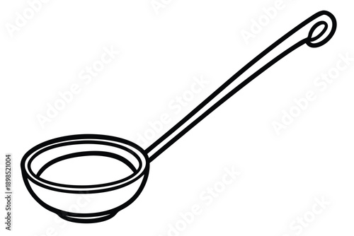 soup ladle line art silhouette vector illustration