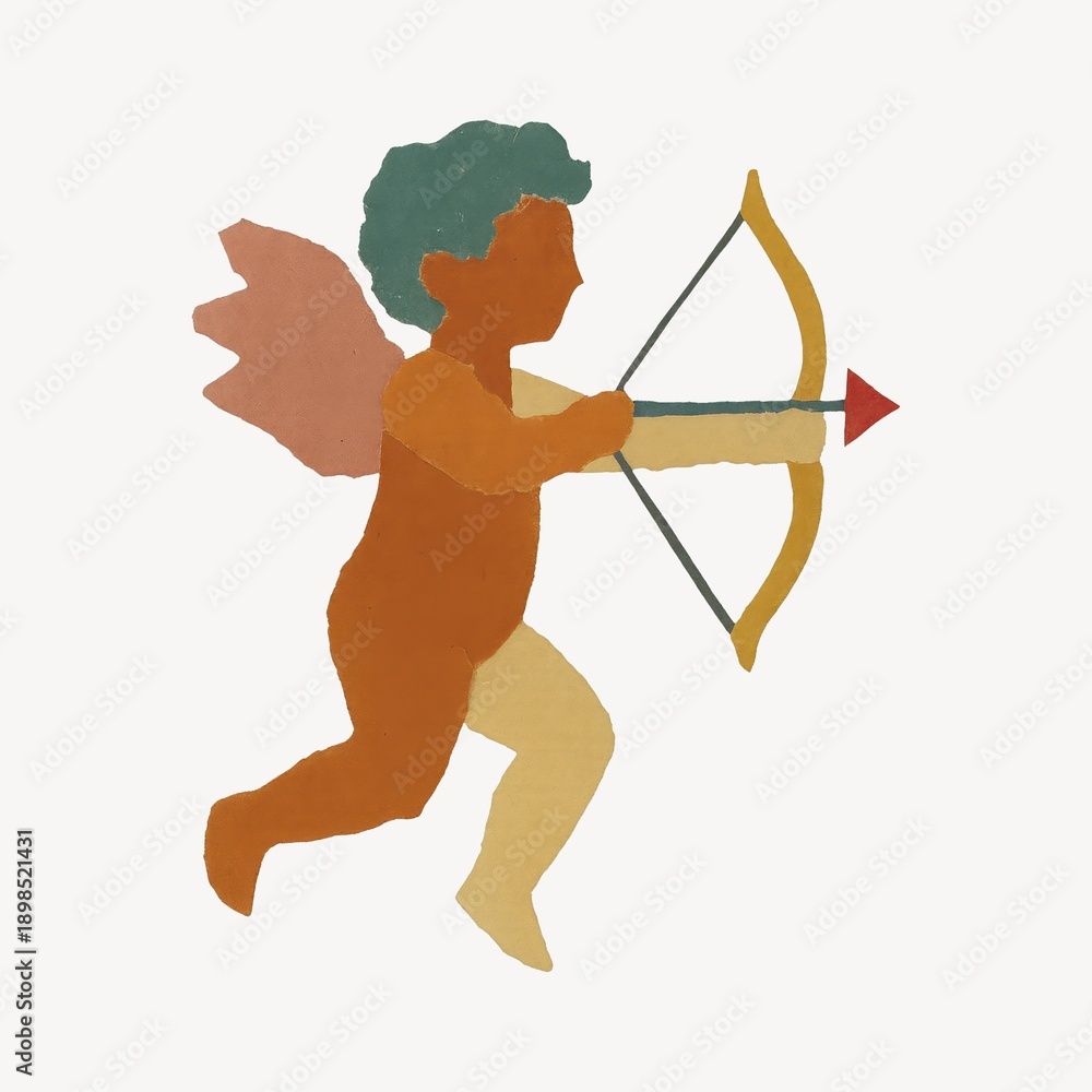 Obraz premium Colorful cupid silhouette illustration