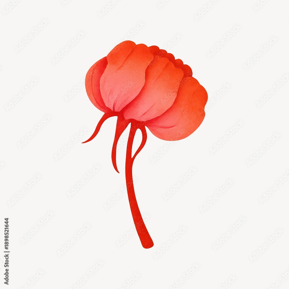 Fototapeta premium Vibrant abstract red flower illustration.