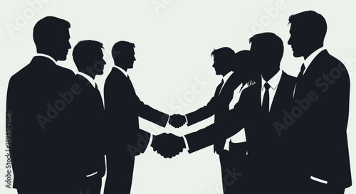 Professionals shaking hands in business agreement