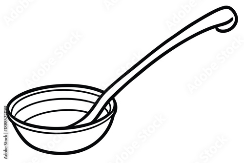 soup ladle line art silhouette vector illustration