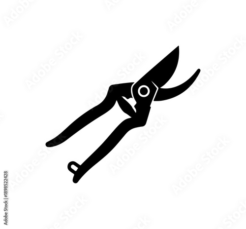 Black Hand Pruner Vector Silhouette Icon