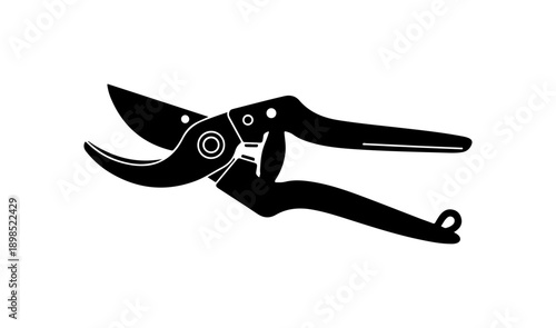 Black and White Vector Silhouette of Pruning Shears