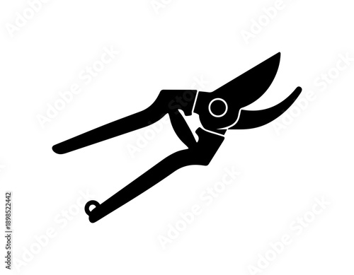 Minimalist Hand Holding Pruning Shears Vector Illustration