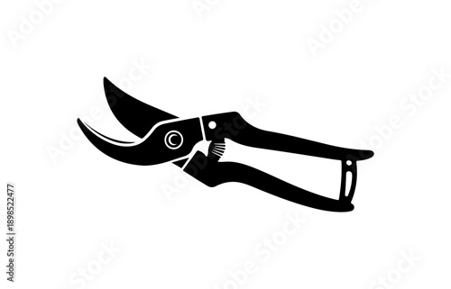 Black Hand Pruner Vector Silhouette Icon