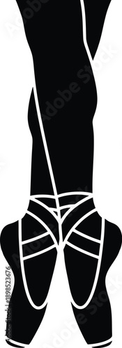 Ballerina feet in pointe shoes.