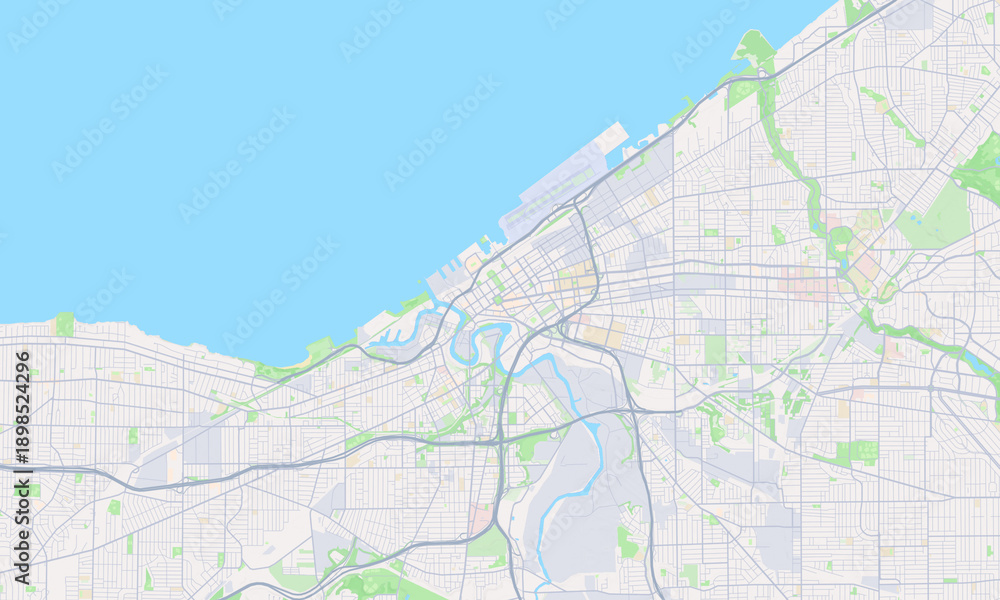 Obraz premium Cleveland Ohio map