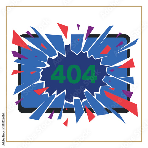 404 error page not found broken screen digital glitch.