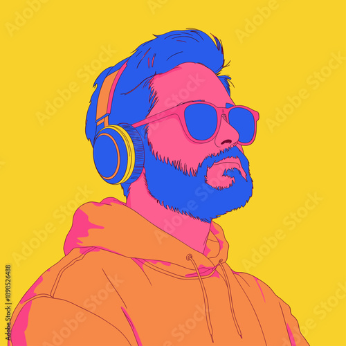 Colorful Acoustic Vibes with Headphones