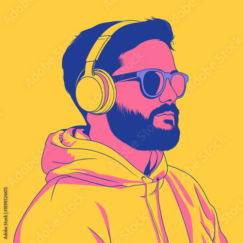 Colorful Acoustic Vibes with Headphones