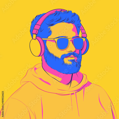 Colorful Acoustic Vibes with Headphones