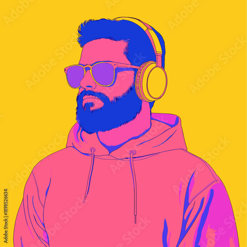 Colorful Acoustic Vibes with Headphones