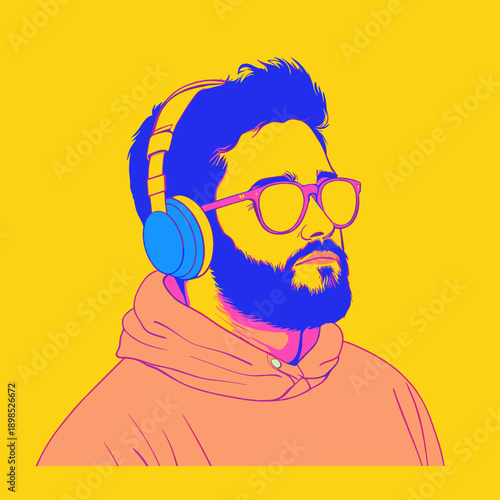 Colorful Acoustic Vibes with Headphones