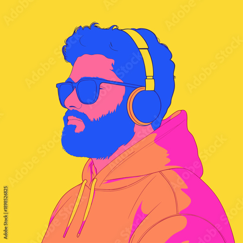 Colorful Acoustic Vibes with Headphones