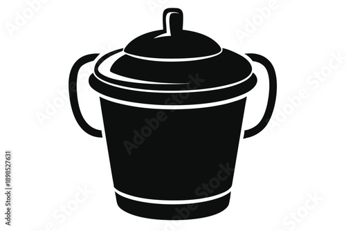 sippy cup line art silhouette vector illustration