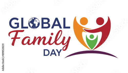 A colorful logo for Global Family Day with a stylized family icon