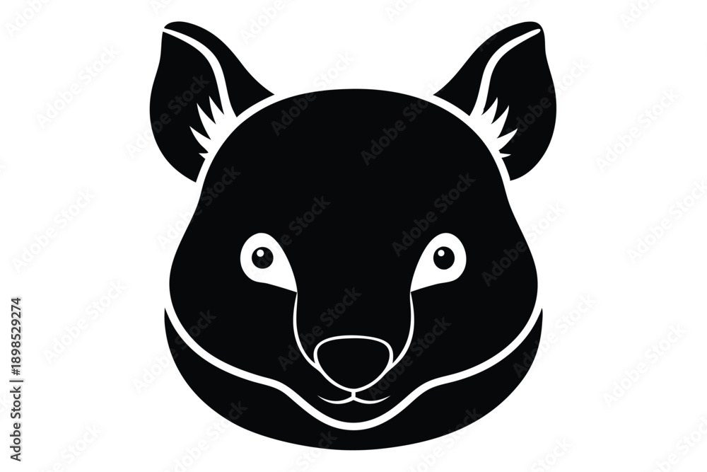 Naklejka premium wombat head line art silhouette vector illustration