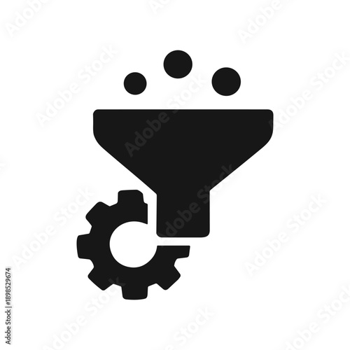 Data filtering and automation icon vector illustration for analytics