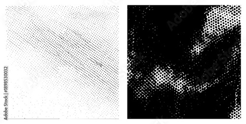 Vector halftone with diagonal dot gradients, graphic texture, design, digital art, print aesthetic, retro visual effect.