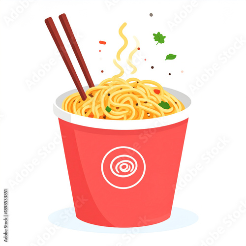 Makaron instant w kubku ilustracja