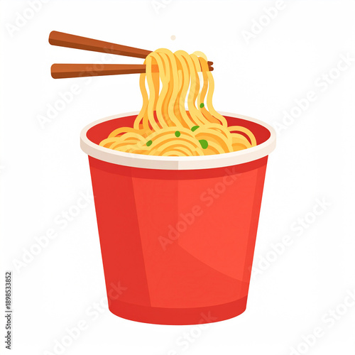 Makaron instant w kubku ilustracja
