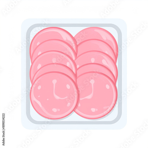 Szynka pakowana w plastrach ilustracja