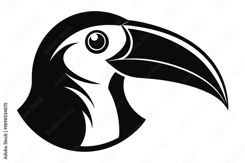 Fototapeta premium toucan head line art silhouette vector illustration