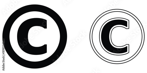 Copyright Symbol Variations on White Background untitled vector
